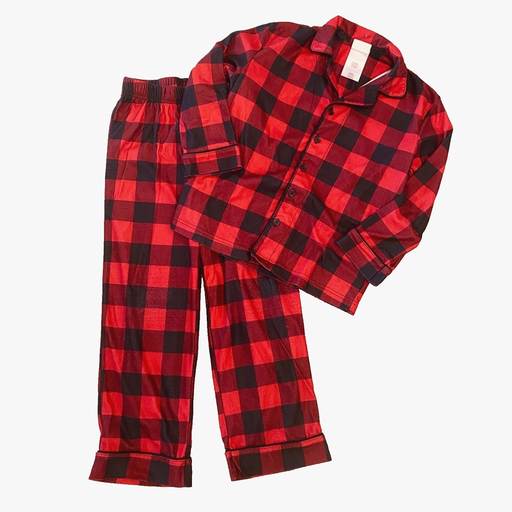 Wondershop 2pc Pajama Set Size 6 Kids Red Check Christmas Holidays